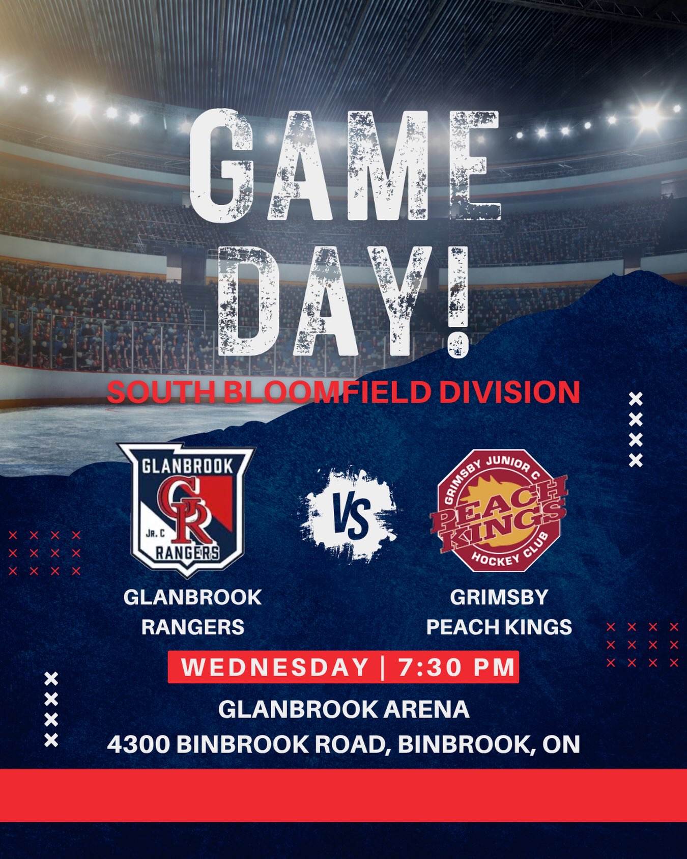 BACK ON HOME ICE TONIGHT.

The Rangers are home for the second time this season as we welcome the Grimsby Peach Kings to Glanbrook Arena.

Coming off a big road win against Dundas, the boys are looking to keep the momentum rolling and make it two straight.

Glanbrook Rangers vs. Grimsby Peach Kings
Tonight | 7:30 PM
Glanbrook Arena

Come pack the rink and get loud for the boys! #pjhl #southbloomfield #rangers #gameday